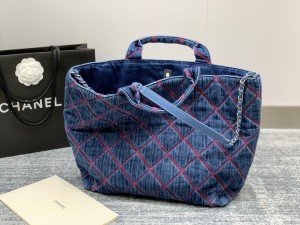 chanel denim tote包 香奈儿2022新款牛仔沙滩包