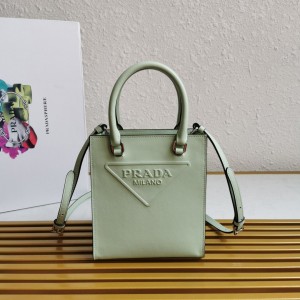 prada mini tote女包 普拉达三角标全皮托特包1BA333