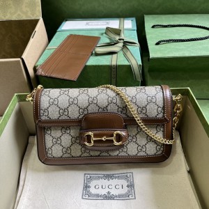 gucci Horsebit 1955马衔扣腋下包 复古链条手包752002