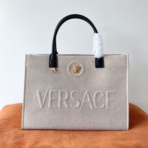 versace la medusa tote购物袋 范思哲度假风帆布手提包 去旅行吧！