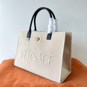 versace la medusa tote购物袋 范思哲度假风帆布手提包 去旅行吧！