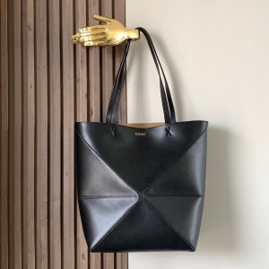 loewe Puzzle Fold tote大号手袋 全皮几何包 罗意威竖款购物袋9033