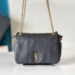 ysl jamie mini圣罗兰方胖子 黑金色羊皮绗缝 翻盖链条包766754