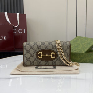 gucci Horsebit 1955马衔扣系列 古琦双G老花复古woc链条钱包621892