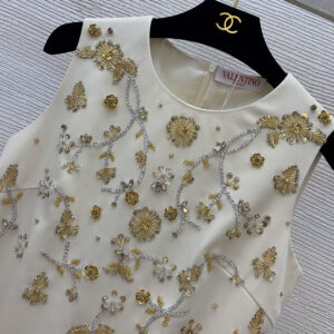 VALENTINO華倫天奴高定禮服裙 重工刺繡花枝串珠 修身無袖背心連衣裙 - Image 3