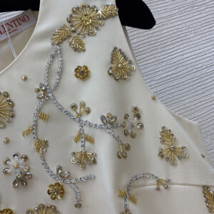 VALENTINO華倫天奴高定禮服裙 重工刺繡花枝串珠 修身無袖背心連衣裙 - Image 4