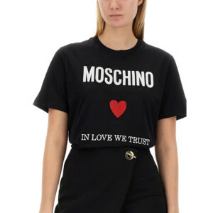 MOSCHINO莫斯奇諾女士短袖T恤  2025夏季新款 愛心字母logo刺繡圖案 - Image 9