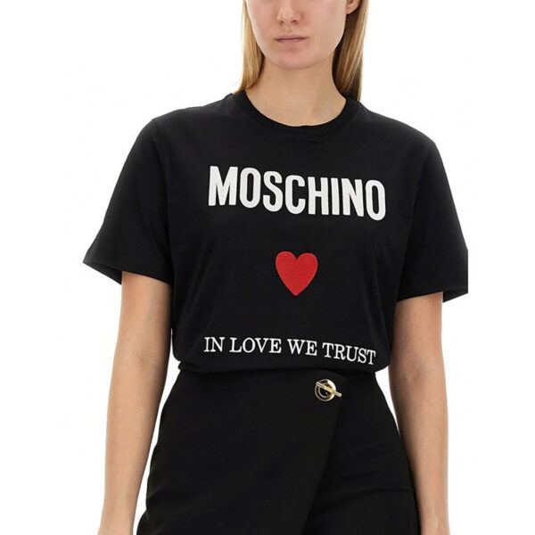 MOSCHINO莫斯奇諾女士短袖T恤  2025夏季新款 愛心字母logo刺繡圖案