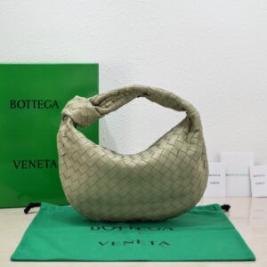 bv teen jodie hobo月牙形饺子包 小羊皮编织打结包 中号抹茶绿色