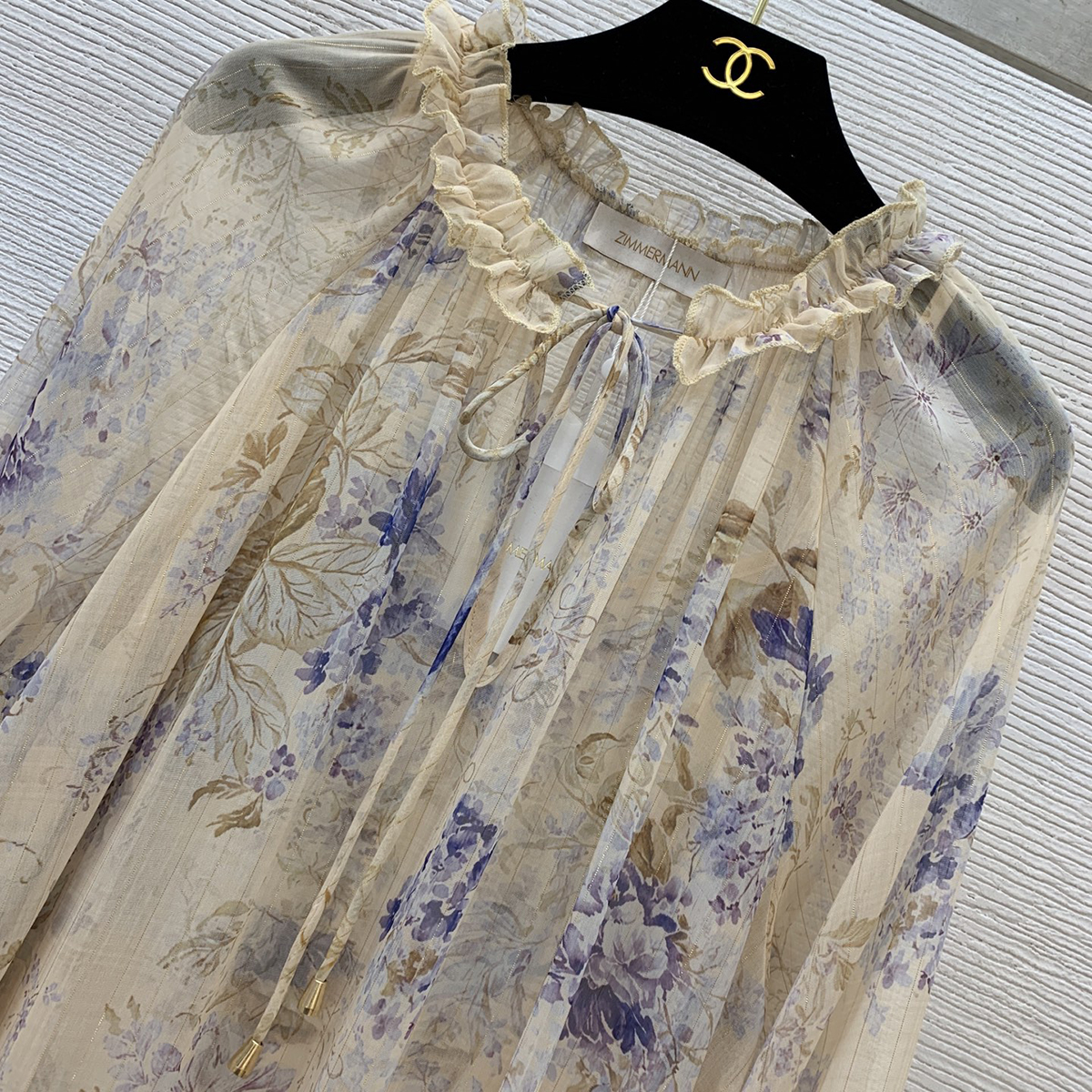 ZIMMERMANN茲默曼25春夏走秀款 明星同款 高端禮服裙 吊帶裙+連體裙 金絲線花卉圖案 - Image 8
