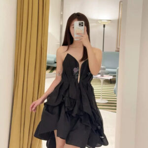 ZIMMERMANN茲默曼高定禮服裙 花瓣抹胸 不規則收腰顯瘦蓬蓬連衣裙 - Image 14