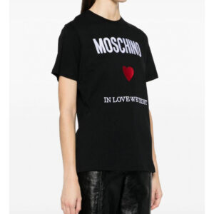MOSCHINO莫斯奇諾女士短袖T恤  2025夏季新款 愛心字母logo刺繡圖案 - Image 14
