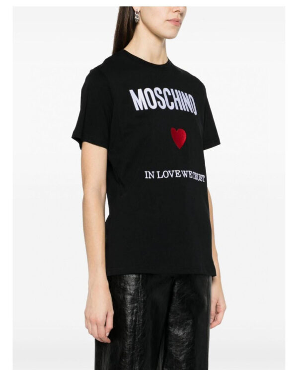 MOSCHINO莫斯奇諾女士短袖T恤  2025夏季新款 愛心字母logo刺繡圖案