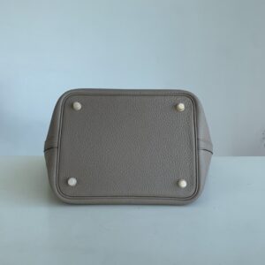 hermes picotin lock 愛馬仕菜籃子水桶包 斑鳩灰色TC牛皮革 - Image 6
