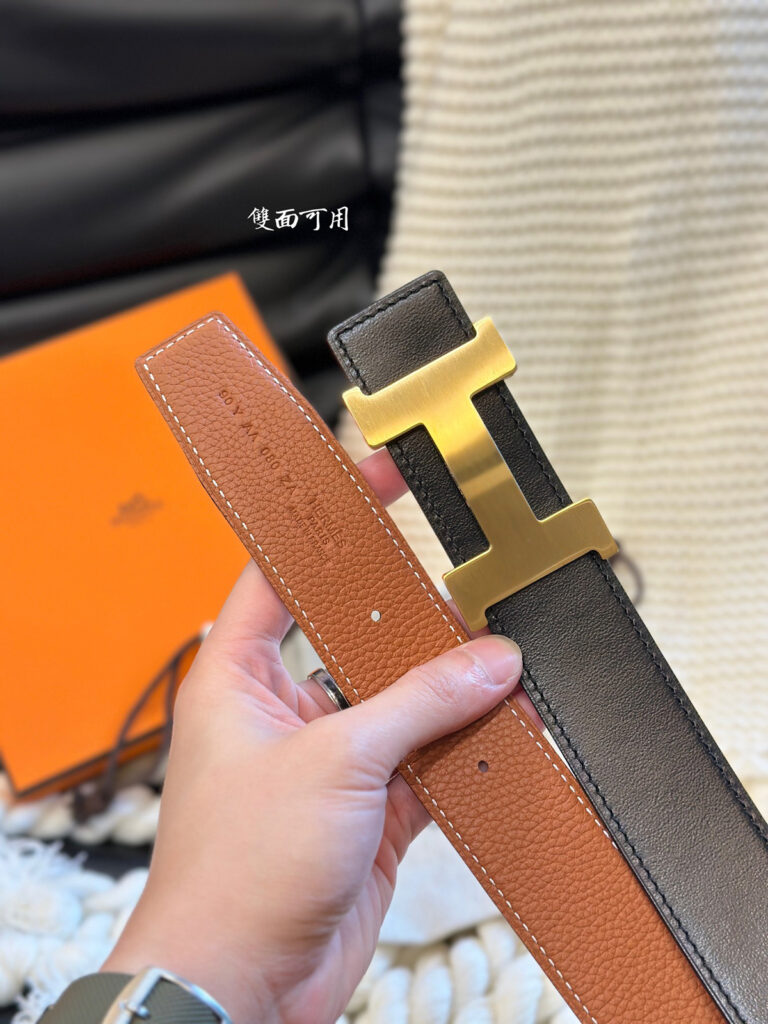明星款 愛馬仕男士腰帶 經典H標志扣