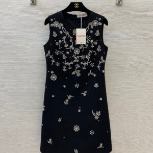 VALENTINO華倫天奴高定禮服裙 重工刺繡花枝串珠 修身無袖背心連衣裙 - Image 10