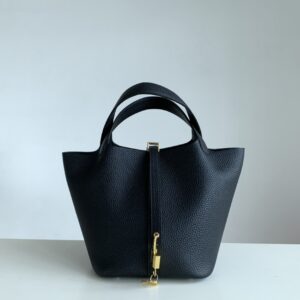 hermes picotin lock 爱马仕菜篮子水桶包 黑色TC牛皮革
