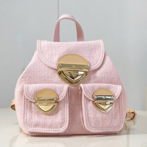 lv Venice甜美少女风复古背包 Monogram Denim浅粉色丹宁双肩包M13031