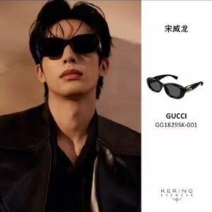 倪妮 宋威龙 李沁同款 古琦椭圆形板材墨镜 gucci 25ss新款太阳镜GG1829SK