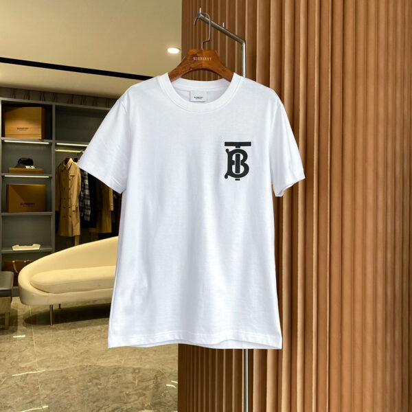 周冬雨同款 Burberry專屬TB標識T恤衫 巴寶莉經典休閑 男女款 白色純棉 短袖夏裝