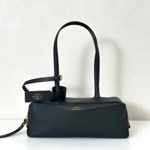 Balenciaga Carrie新款保龄球包 小号黑色牛皮革 巴黎世家女士手提单肩包