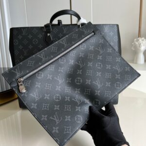 lv路易威登GRAND SAC男士公文包 經典黑格托特手提包 - Image 8