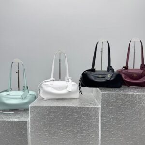 Balenciaga Carrie新款保齡球包 小號薄荷綠色牛皮革 巴黎世家女士手提單肩包 - Image 10