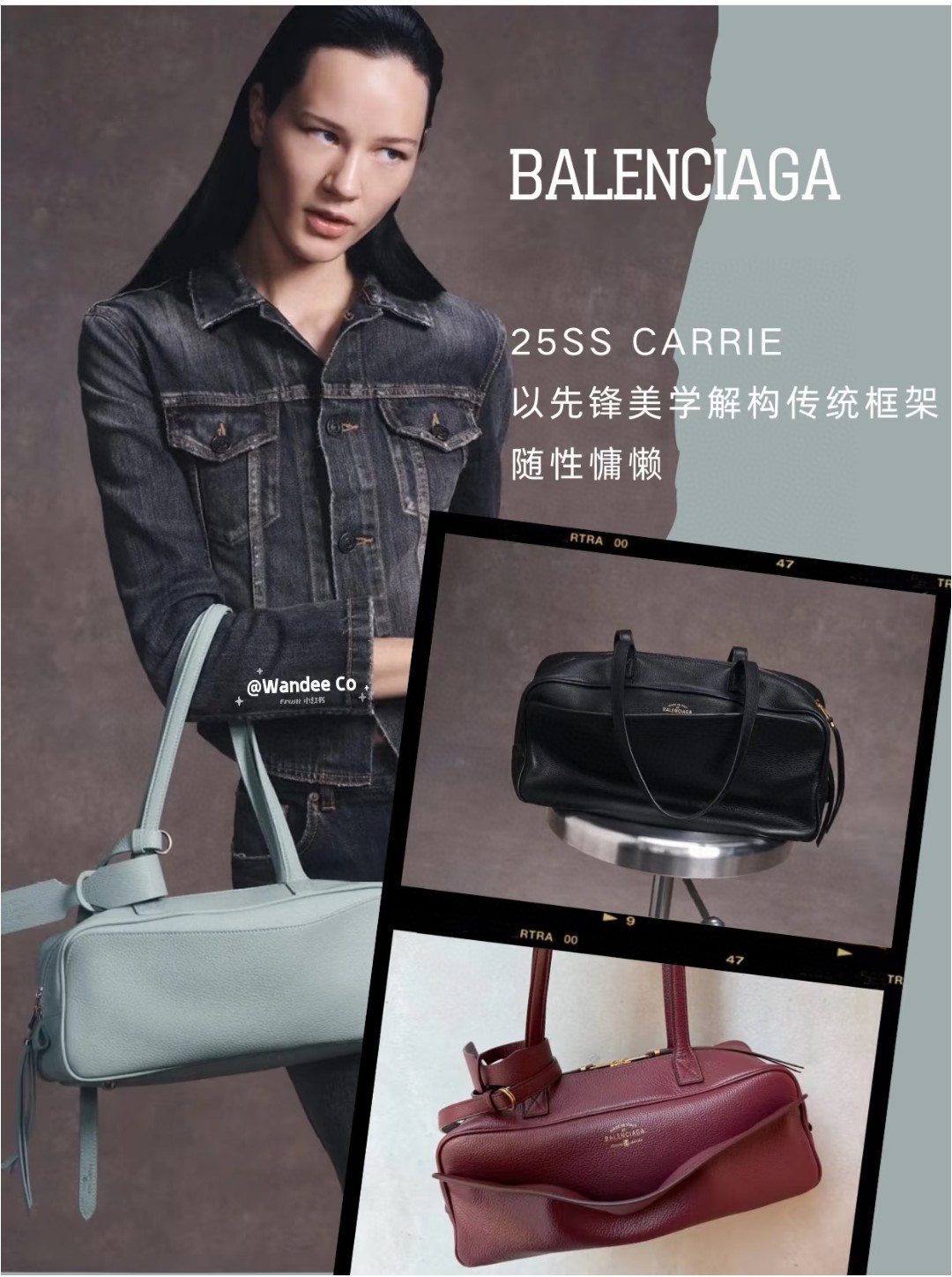 Balenciaga Carrie新款保齡球包 小號薄荷綠色牛皮革 巴黎世家女士手提單肩包 - Image 11