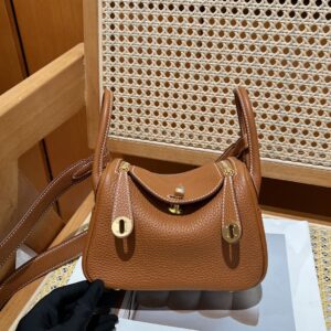 hermes mini Lindy 19 爱马仕迷你琳迪包 TC皮 金棕色