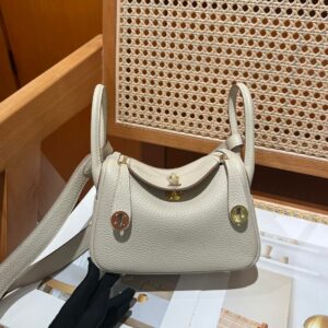 hermes mini Lindy 19 爱马仕迷你琳迪包 TC皮 奶昔白色