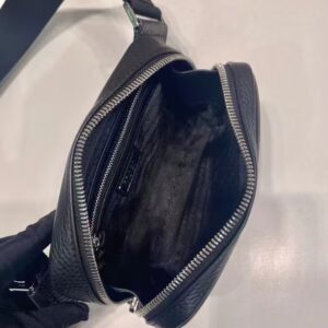 prada普拉達男款腰包胸挎包 小號 黑色荔枝紋牛皮革 - Image 6