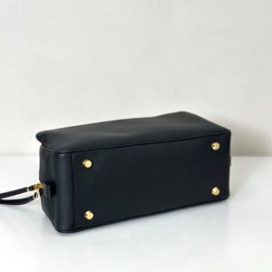 Balenciaga Carrie新款保齡球包 小號黑色牛皮革 巴黎世家女士手提單肩包 - Image 8