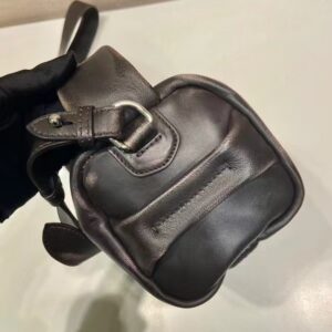 Prada普拉達波士頓手袋 做舊黑色納帕軟牛皮革枕頭包2VH188 - Image 6