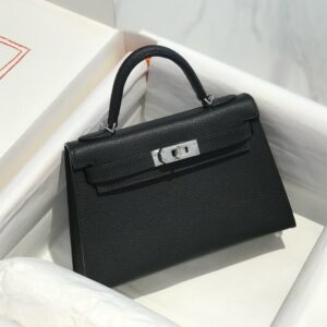 hermes mini Kelly 20 愛馬仕二代迷你凱莉包 epsom手掌纹牛皮革 黑色