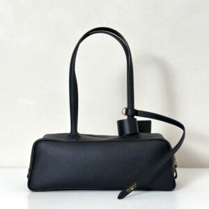 Balenciaga Carrie新款保齡球包 小號黑色牛皮革 巴黎世家女士手提單肩包 - Image 7