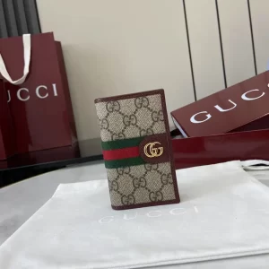 Gucci Ophidia折疊卡夾名片夾 雙G標志老花 安克拉紅色牛皮 彩色織帶 834691