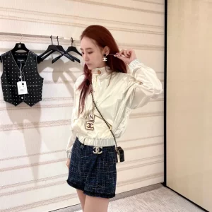 chanel香奈兒黑白拼色琺琅耳環 經典小香風大双C吊坠耳釘 - Image 12