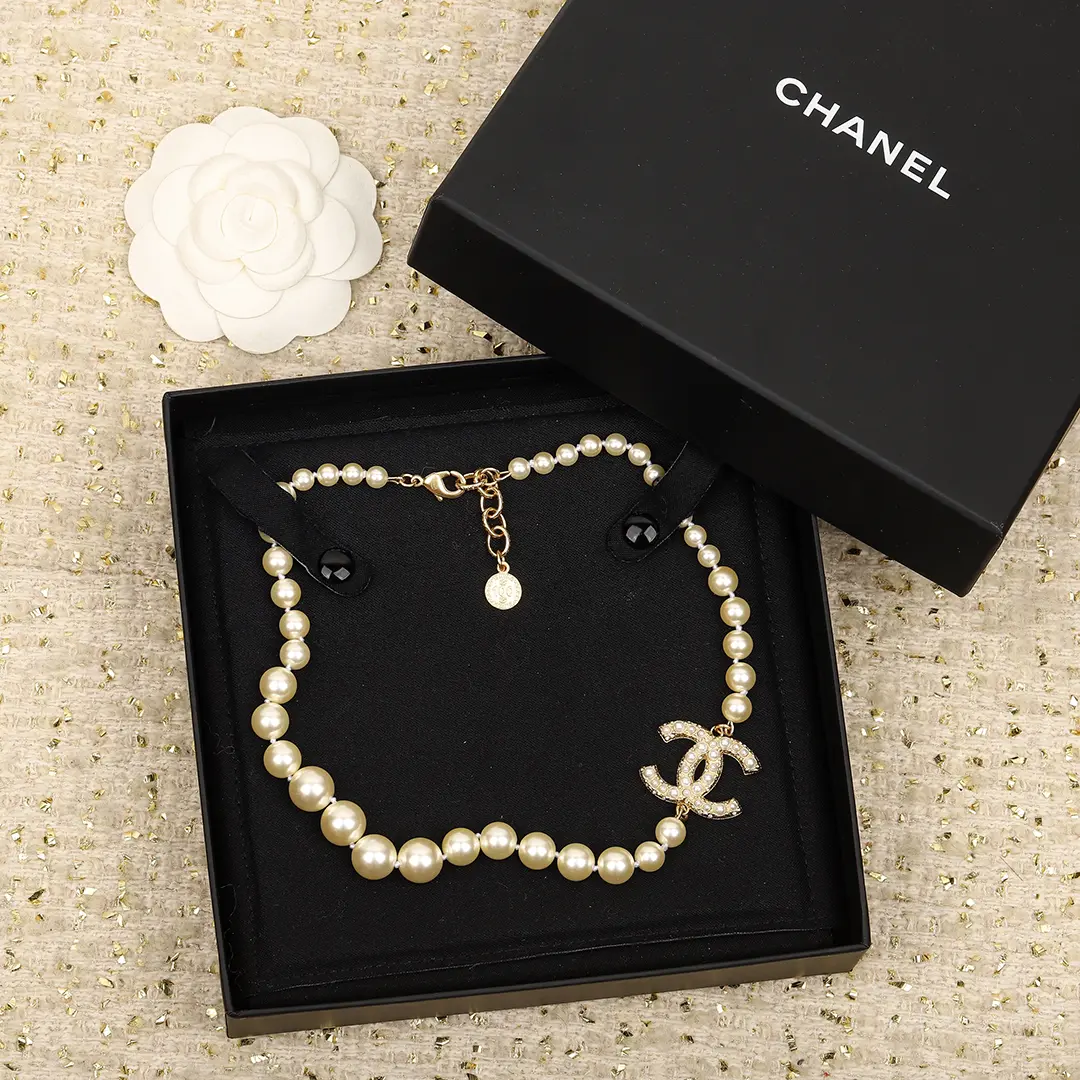 chanel香奈兒100周年纪念限量版 香女郎珍珠双C项链 - Image 13