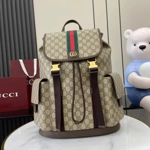 gucci Ophidia系列雙G老花復古旅行背包 古琦多功能電腦雙肩包839110