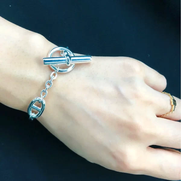 hermes Farandole愛馬仕爆款豬鼻子925銀色情侶手鏈