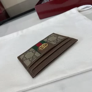 Gucci Ophidia迷你卡包名片夾 雙G標志老花 啡色牛皮 彩色織帶 838486 - Image 3