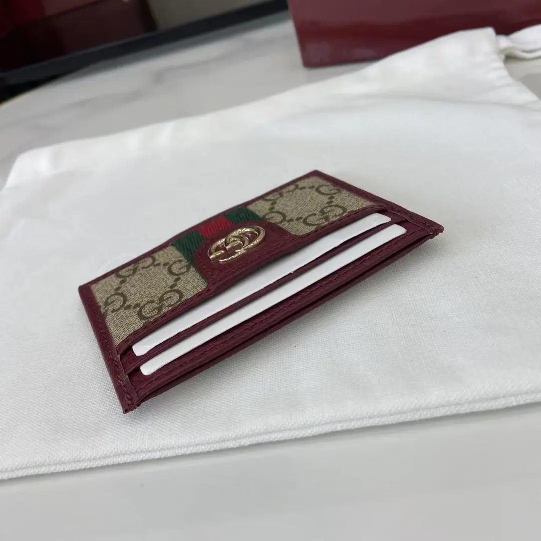Gucci Ophidia迷你卡包名片夾 雙G標志老花 安可拉红色牛皮 彩色織帶 838486 - Image 7