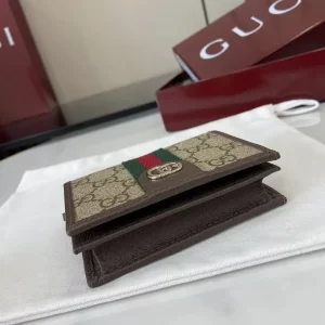 Gucci Ophidia迷你折疊鈕扣錢夾 卡夾 GG老花帆布 彩色織帶838487 - Image 8