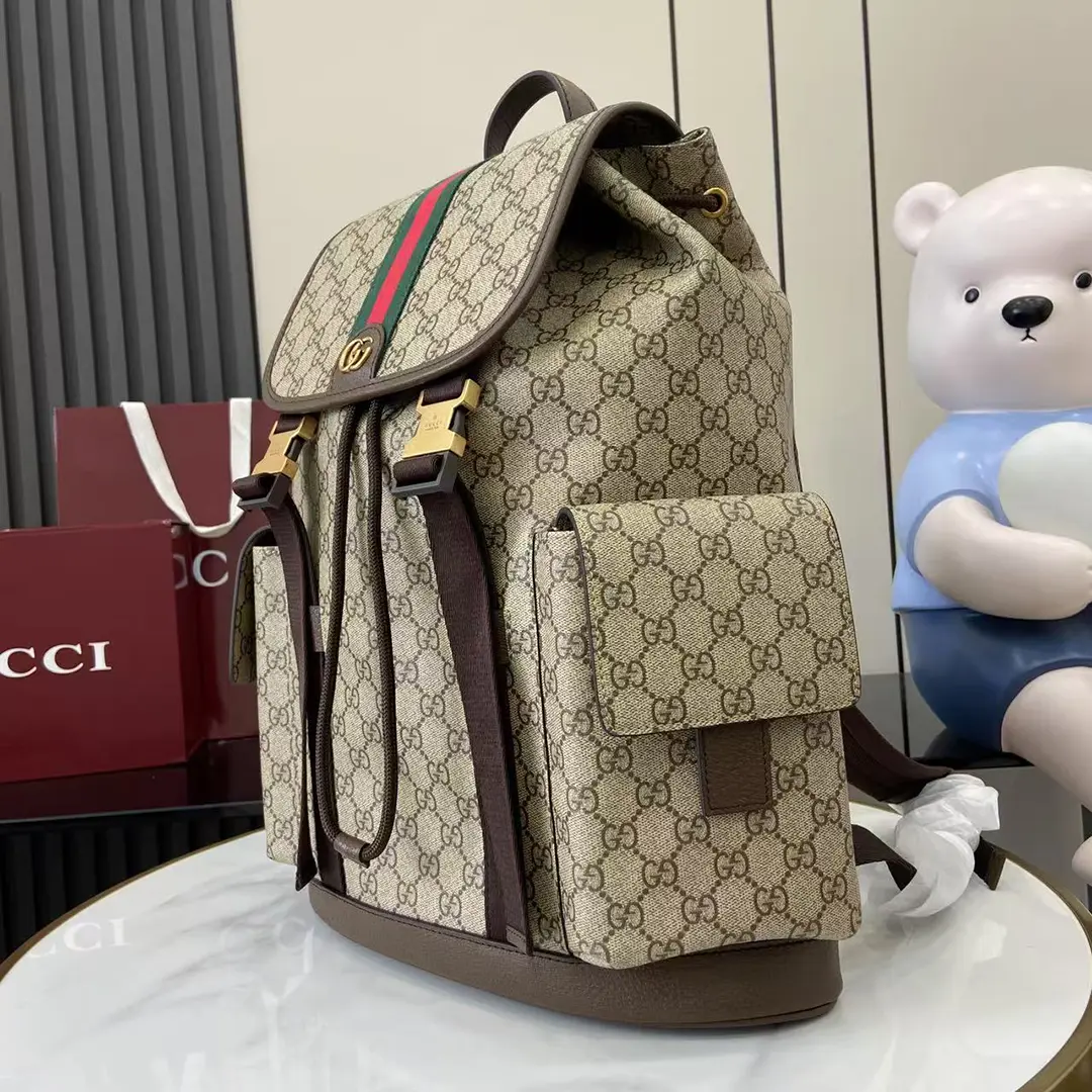 gucci Ophidia系列雙G老花復古旅行背包 古琦多功能電腦雙肩包839110 - Image 6