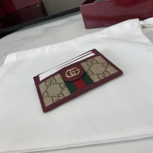 Gucci Ophidia迷你卡包名片夾 雙G標志老花 安可拉红色牛皮 彩色織帶 838486 - Image 10