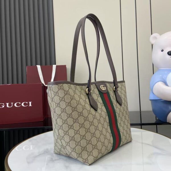 Gucci Ophidia古琦女士托特購物袋 雙G帆布條紋織帶 小號手提單肩包836831