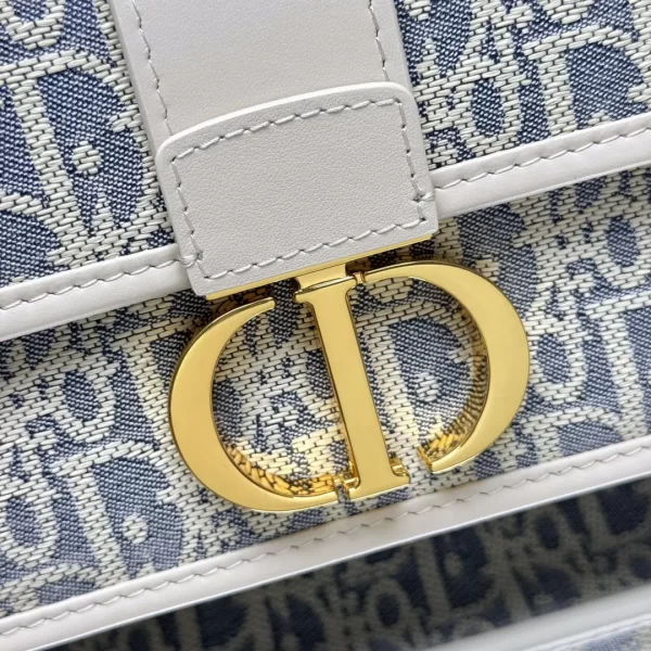 dior montaigne蒙田酒椰草系列 牛仔藍 迪奧女士小號鏈條包9207