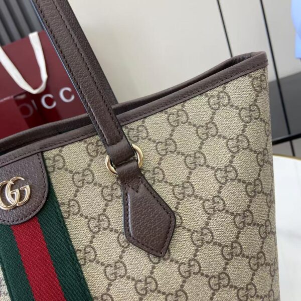 Gucci Ophidia古琦女士托特購物袋 雙G帆布條紋織帶 小號手提單肩包836831