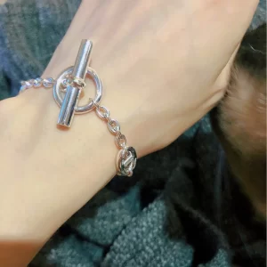 hermes Farandole愛馬仕爆款豬鼻子925銀色情侶手鏈 - Image 15