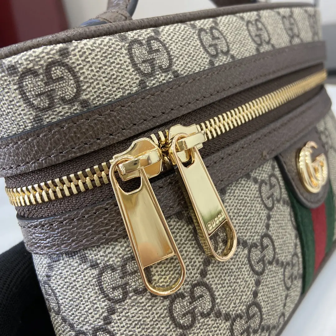 gucci ophidia系列 迷你化妝包 彩色織帶 復古老花盒子包816357 - Image 5